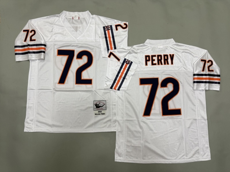 Men 2025 Nike Chicago Bears 72 Perry White Throwback Limited NFL Jersey style 002